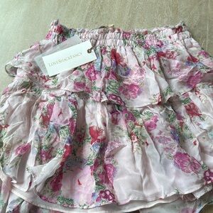 Love Shack Fancy floral mini skirt. XS